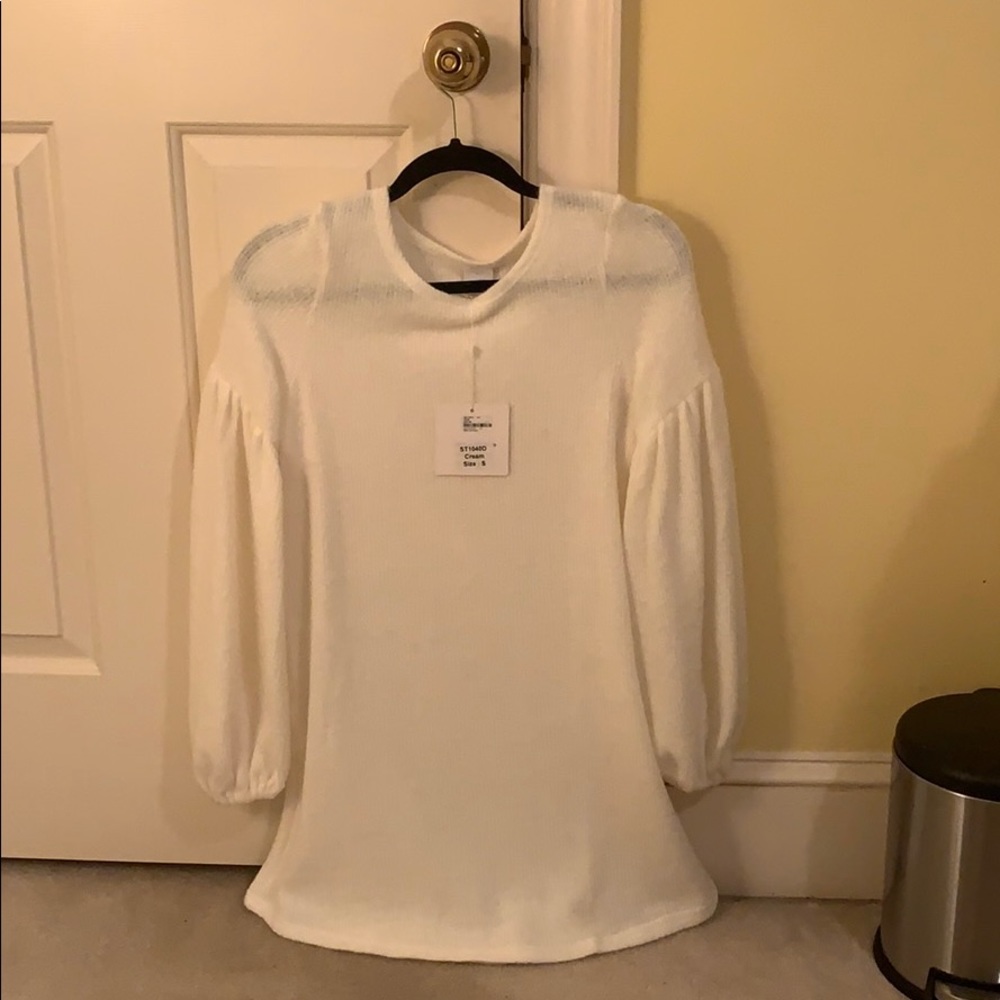 Cream colored sweater dress